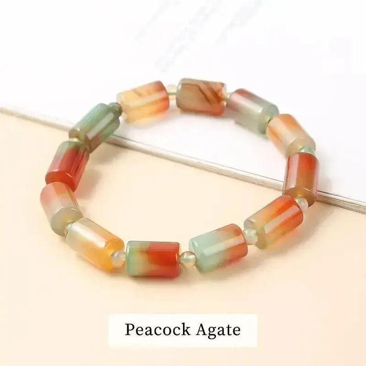 Coffee Lace Agate Tibetan Buddha Bracelet