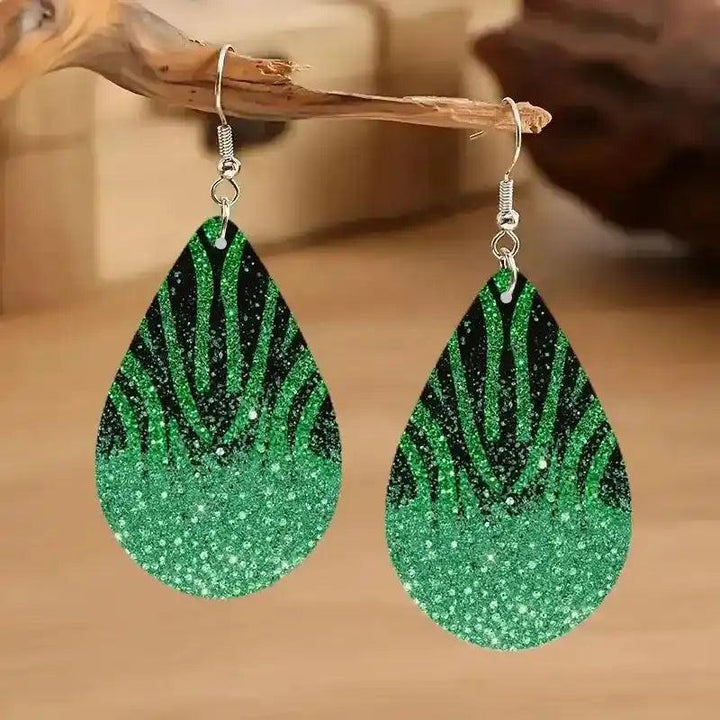 Colorful Wood Teardrop Earrings
