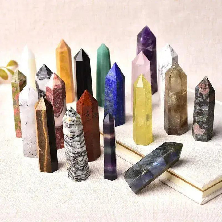 Passion & Romance Crystal Bundle: Aura Rose Quartz, Carnelian & Garnet crystal points for love and desire.