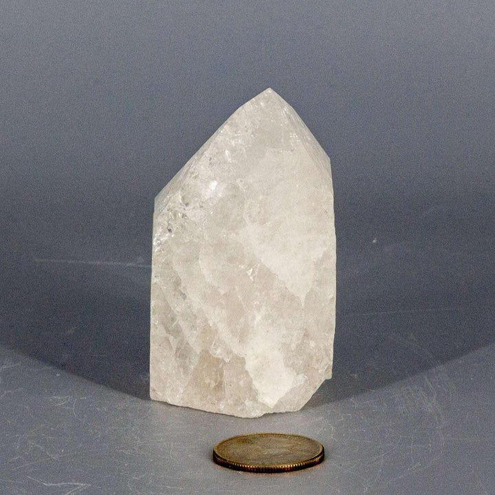 Crackle Quartz Point 234g, 2.75 inch, clear master healer with internal fractures for sparkling light.