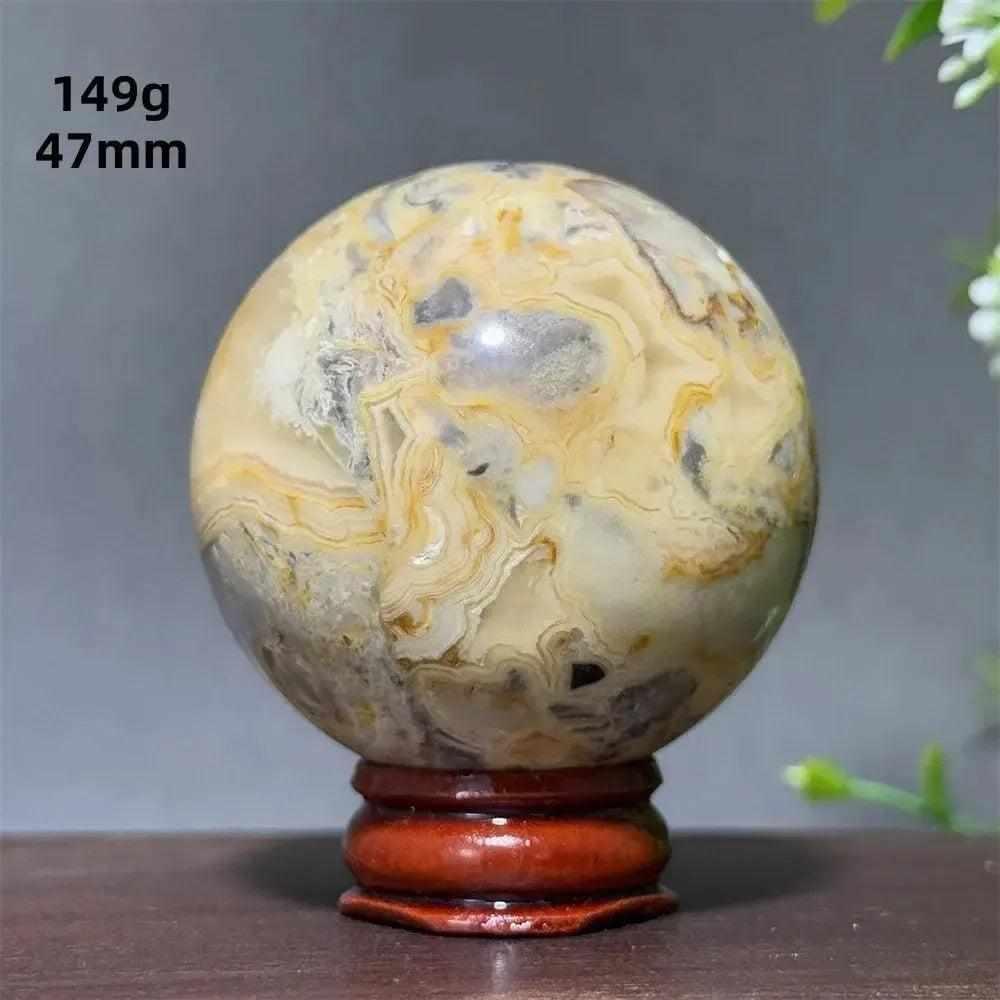 Crazy Lace Agate Crystal Polished Sphere with Stand