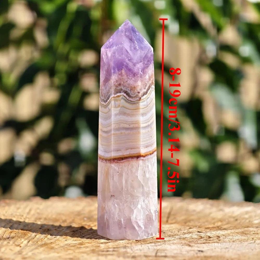 Crazy Lace Agate Crystal Tower for Joy and Vitality