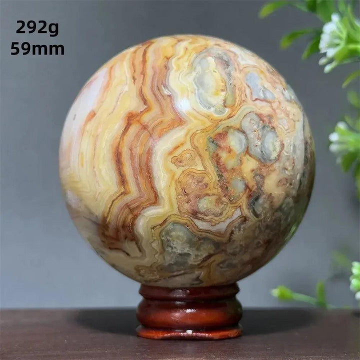 Crazy Lace Agate Sphere with Stand