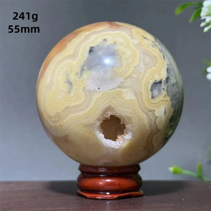 Crazy Lace Agate Sphere with Stand-Spheres-Ali-Crazy Lace Agate-10 241g 55mm-Crystal Destiny