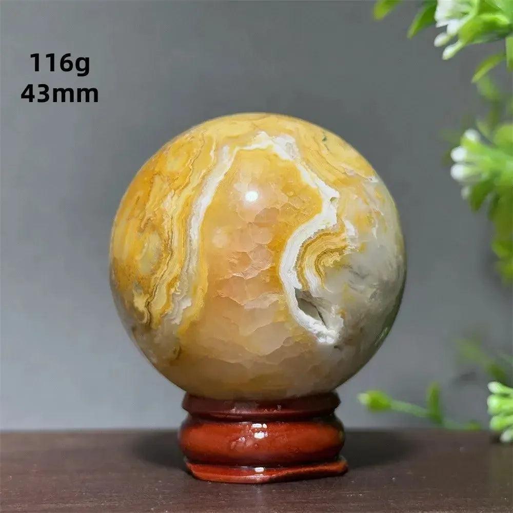 Crazy Lace Agate Sphere with Stand