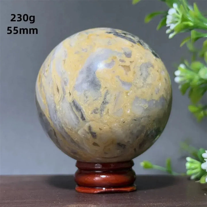 Crazy Lace Agate Sphere with Stand-Spheres-Ali-Crazy Lace Agate-15 230g 55mm-Crystal Destiny