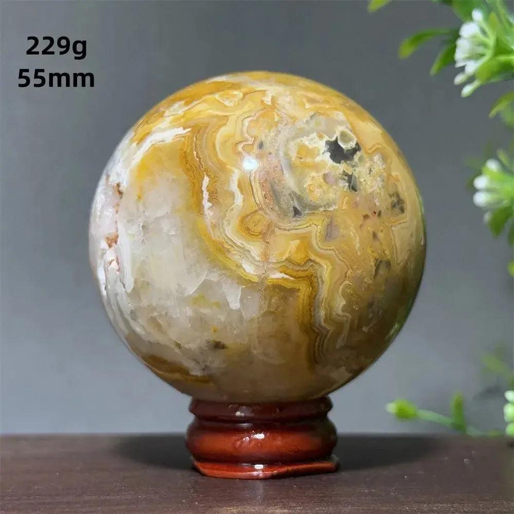 Crazy Lace Agate Sphere with Stand