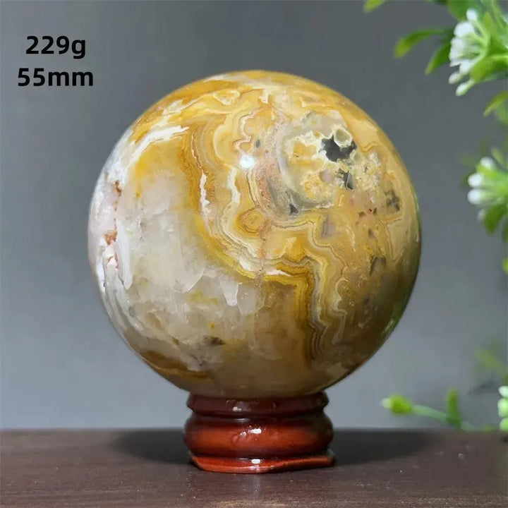 Crazy Lace Agate Sphere with Stand-Spheres-Ali-Crazy Lace Agate-16 229g 55mm-Crystal Destiny