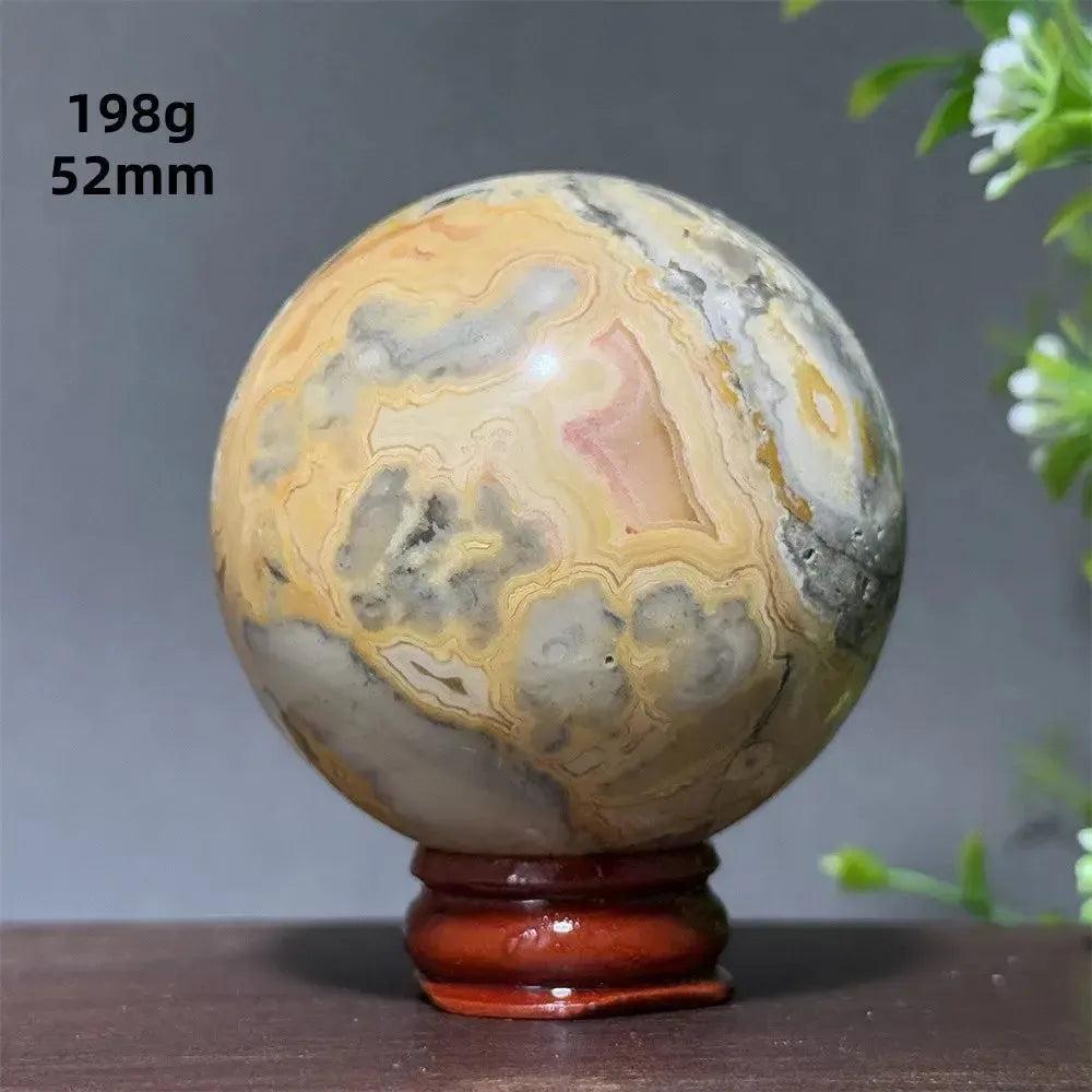 Crazy Lace Agate Sphere with Stand