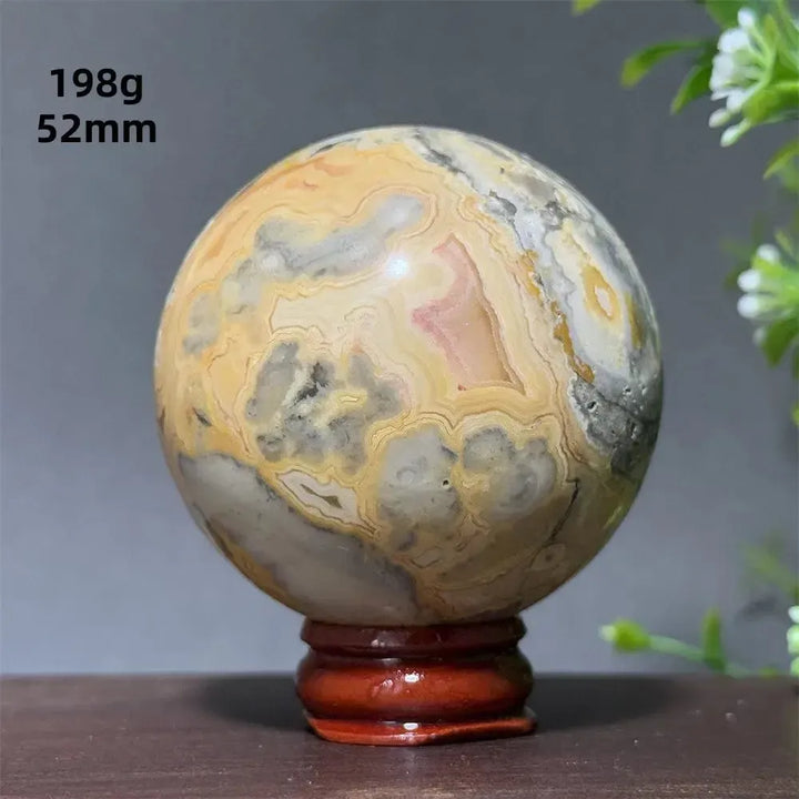 Crazy Lace Agate Sphere with Stand-Spheres-Ali-Crazy Lace Agate-17 198g 52mm-Crystal Destiny