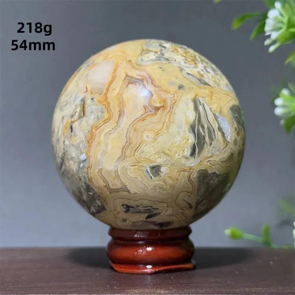 Crazy Lace Agate Sphere with Stand