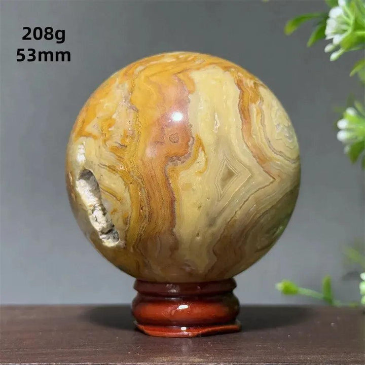 Crazy Lace Agate Sphere with Stand