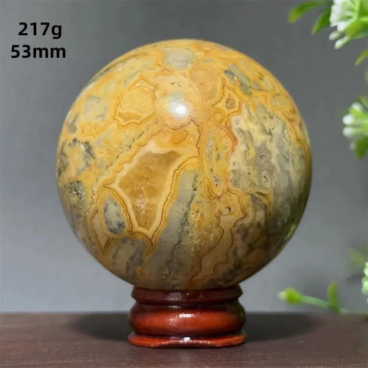 Crazy Lace Agate Sphere with Stand