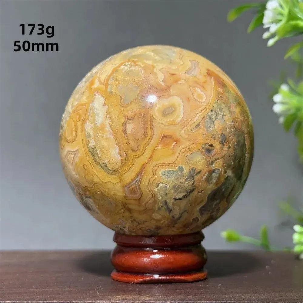 Crazy Lace Agate Sphere with Stand