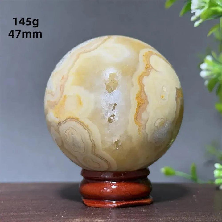 Crazy Lace Agate Sphere with Stand