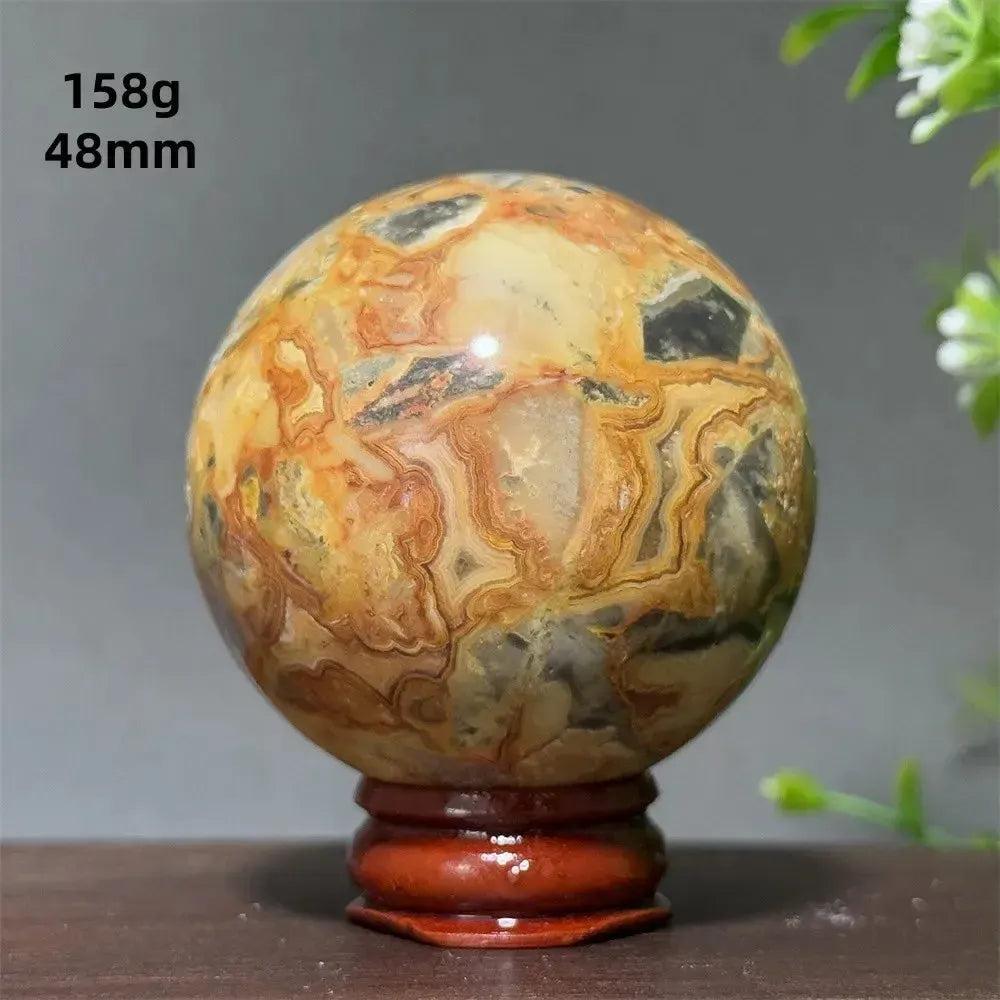 Crazy Lace Agate Sphere with Stand