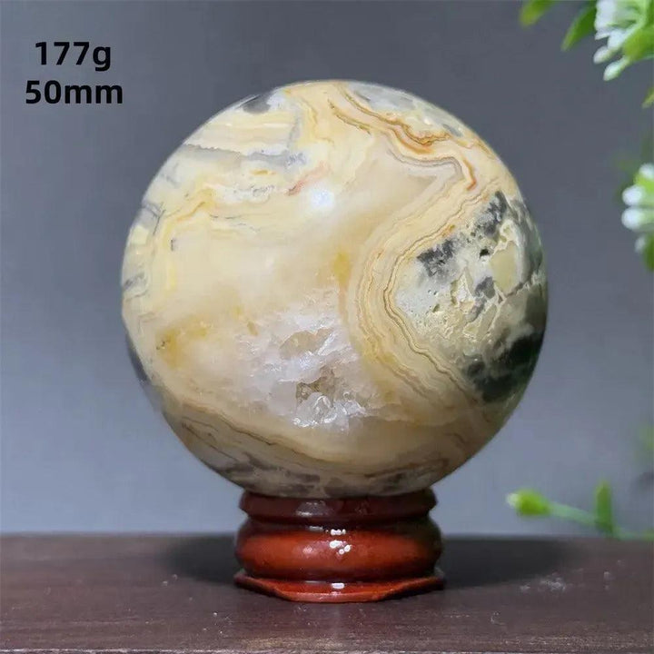 Crazy Lace Agate Sphere with Stand