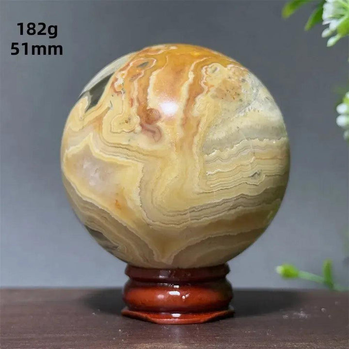 Crazy Lace Agate Sphere with Stand