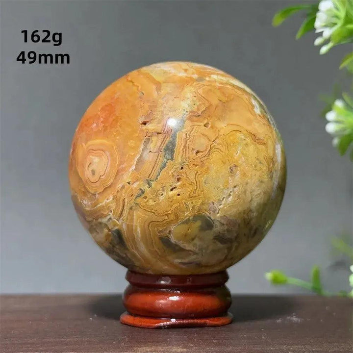 Crazy Lace Agate Sphere with Stand