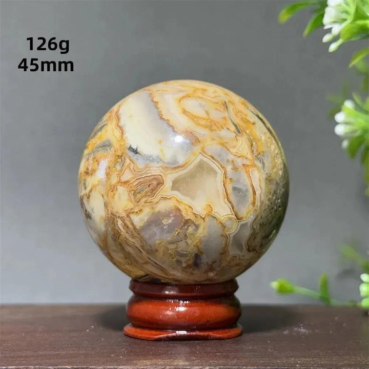 Crazy Lace Agate Sphere with Stand