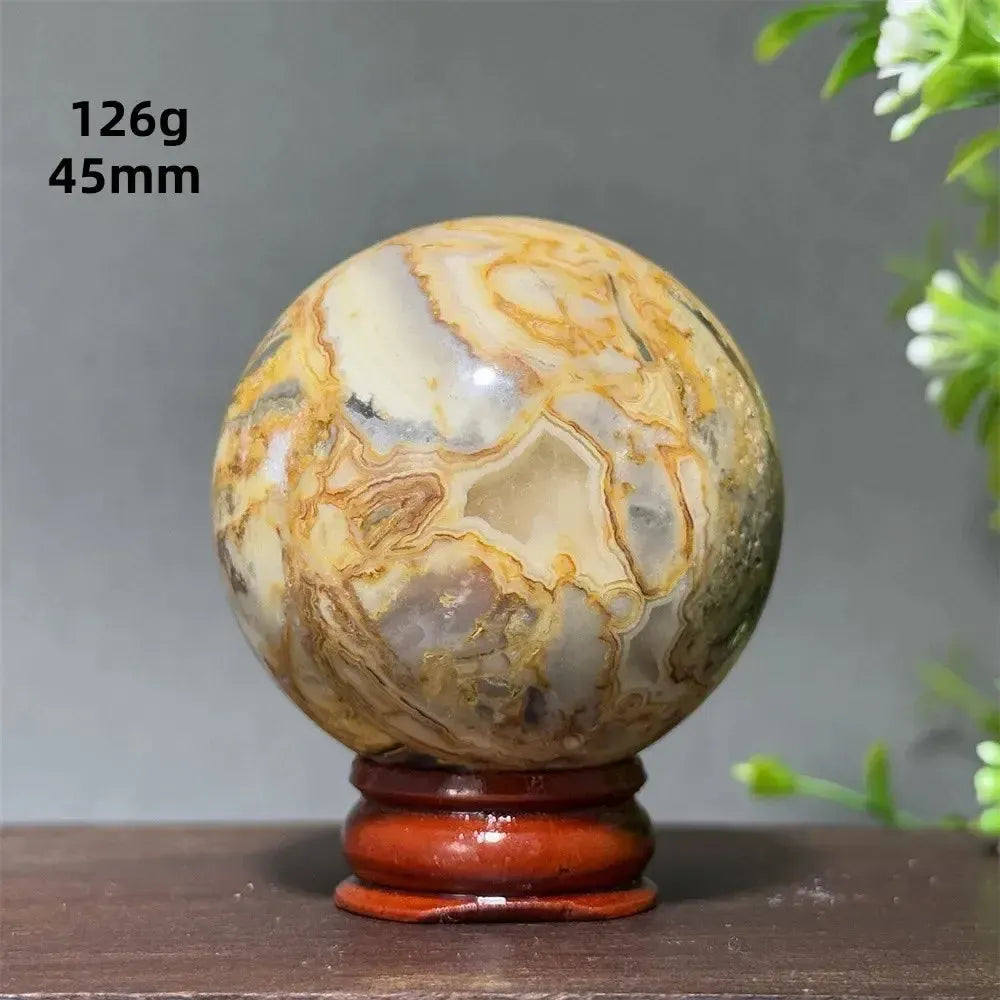 Crazy Lace Agate Sphere with Stand-Spheres-Ali-Crazy Lace Agate-28 126g 45mm-Crystal Destiny