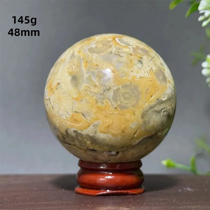 Crazy Lace Agate Sphere with Stand-Spheres-Ali-Crazy Lace Agate-29 145g 48mm-Crystal Destiny
