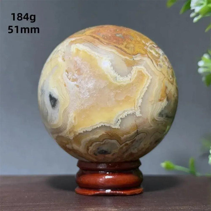 Crazy Lace Agate Sphere with Stand