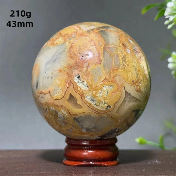 Crazy Lace Agate Sphere with Stand