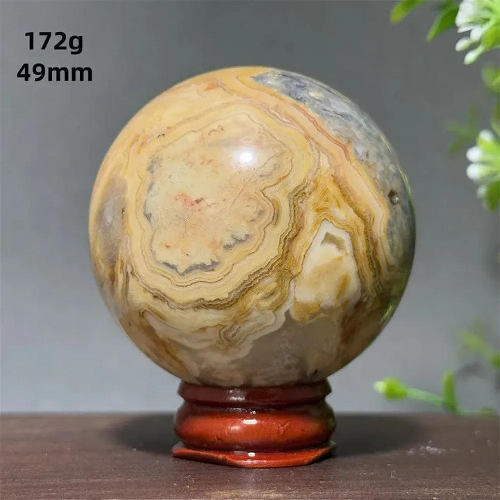 Crazy Lace Agate Sphere with Stand