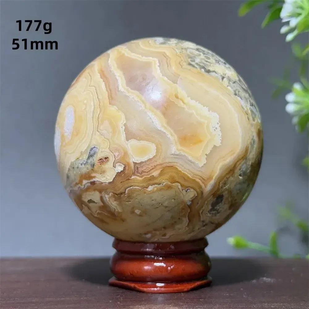 Crazy Lace Agate Sphere with Stand-Spheres-Ali-Crazy Lace Agate-34 177g 51mm-Crystal Destiny