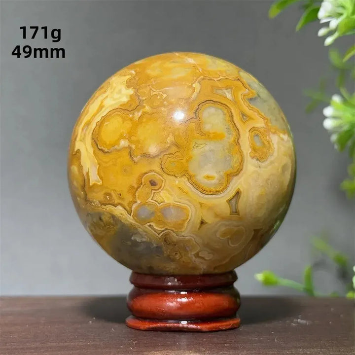 Crazy Lace Agate Sphere with Stand-Spheres-Ali-Crazy Lace Agate-36 171g 49mm-Crystal Destiny