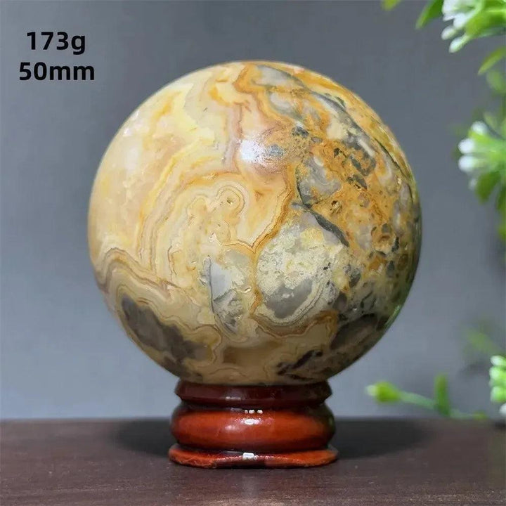 Crazy Lace Agate Sphere with Stand