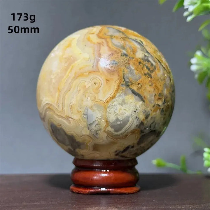 Crazy Lace Agate Sphere with Stand-Spheres-Ali-Crazy Lace Agate-5 173g 50mm-Crystal Destiny