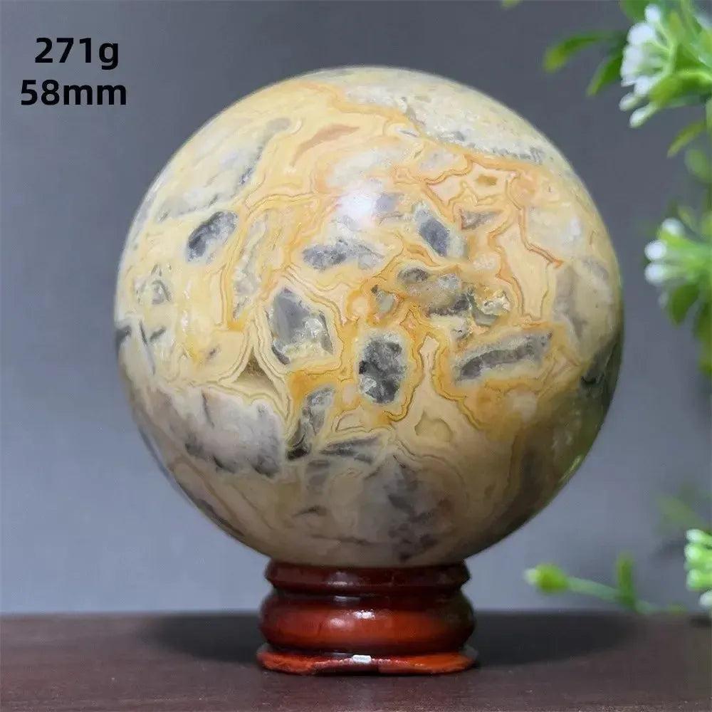 Crazy Lace Agate Sphere with Stand