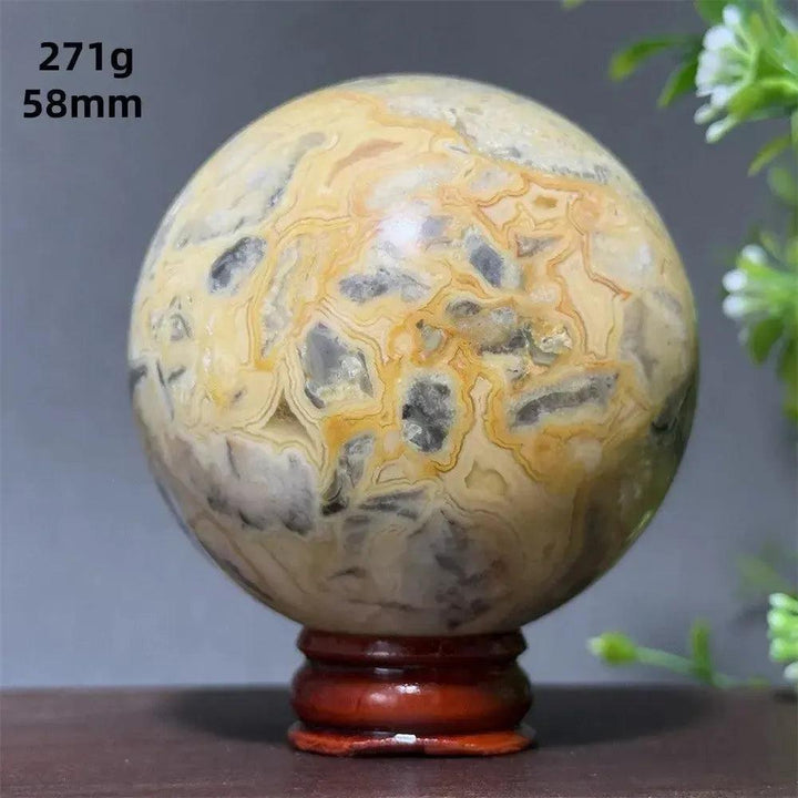 Crazy Lace Agate Sphere with Stand