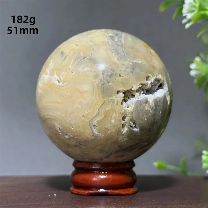 Crazy Lace Agate Sphere with Stand-Spheres-Ali-Crazy Lace Agate-7 182g 51mm-Crystal Destiny