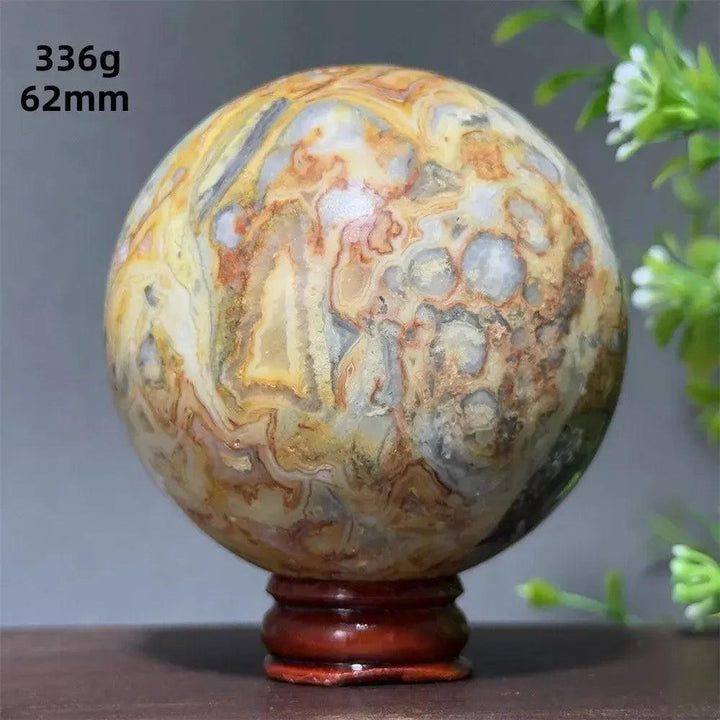 Crazy Lace Agate Sphere with Stand