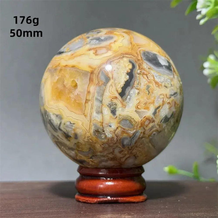 Crazy Lace Agate Sphere with Stand