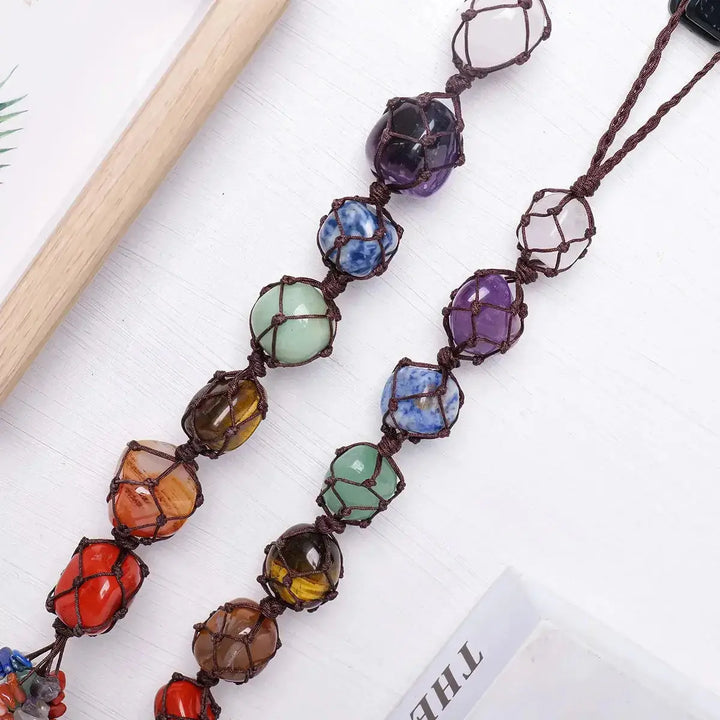 Crystal Chakra Stone Car Mirror Hanger Pendant-Decorations-Ali-Chakra Pendant-300mm-Crystal Destiny