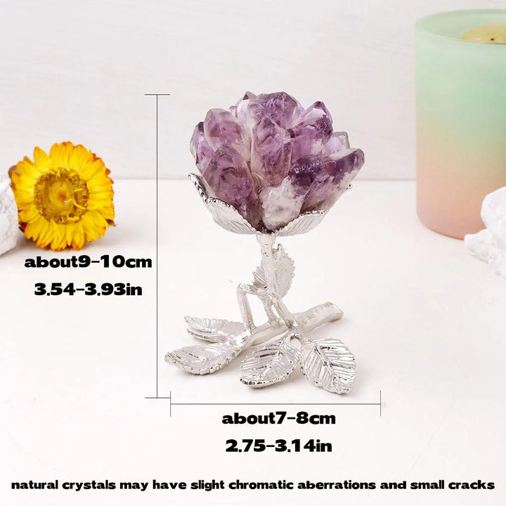 Amethyst Crystal Cluster Flower Tree Raw Stone Ornament, 9-10cm tall, radiating calm and spiritual clarity.
