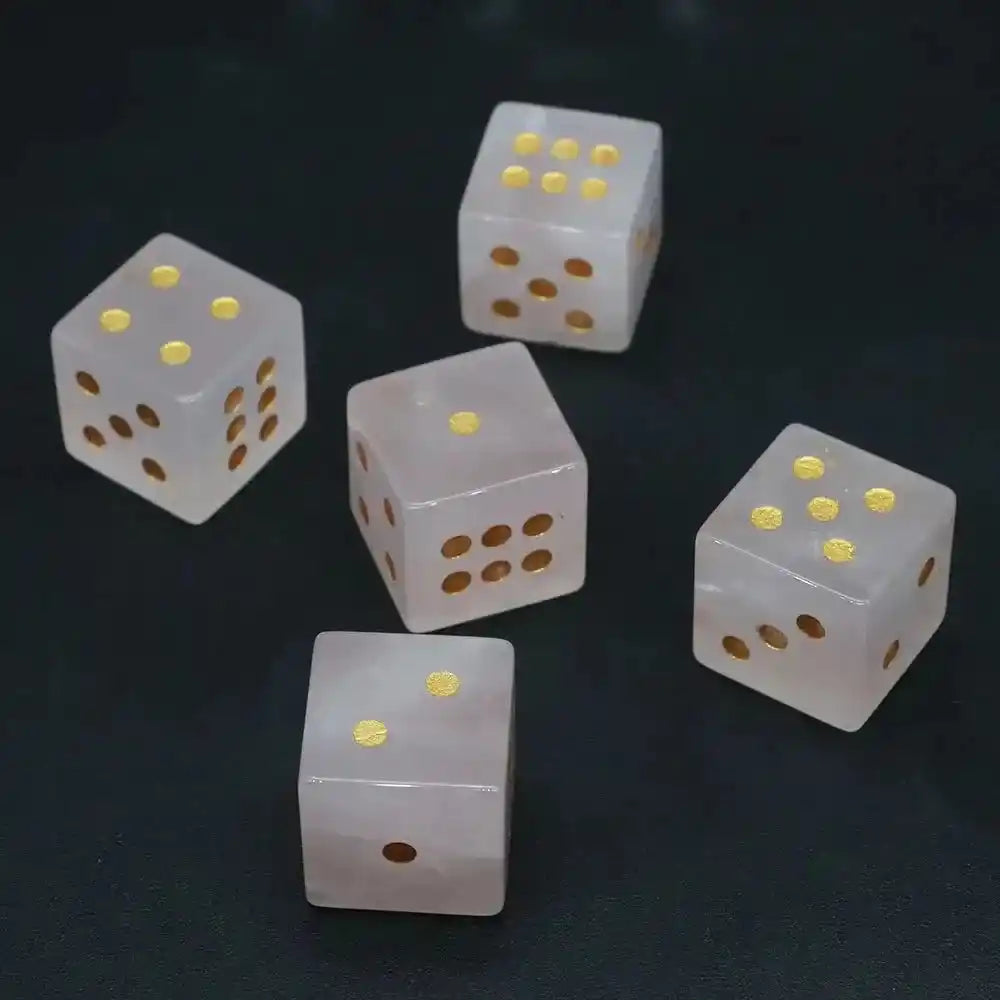 Crystal Dice 16mm - Hand-Carved Natural Gemstones-Cubes-Crystal Destiny-Rose Quartz-1pc - 16mm-Crystal Destiny