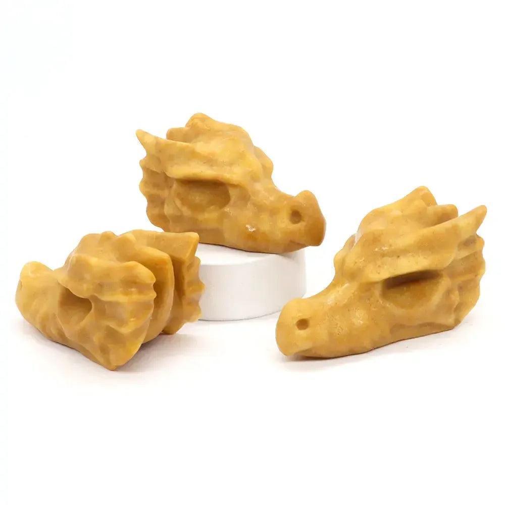 Crystal Dragon Skull Figurine | Hand Carved Stone