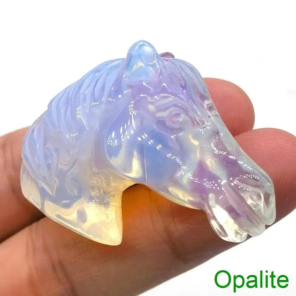 Crystal Horse Head Carving | Hand Carved Stone