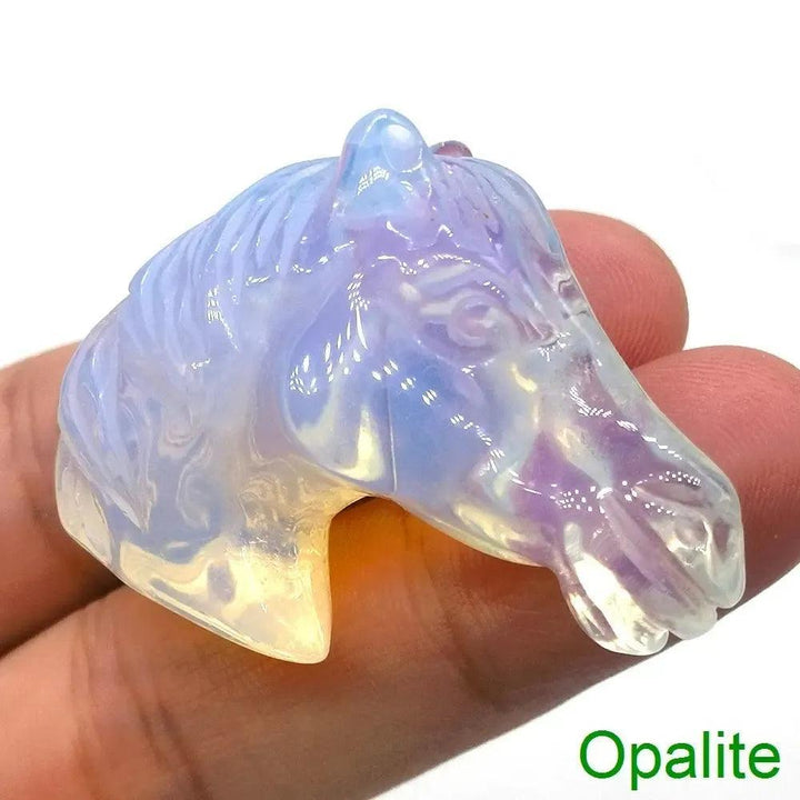 Crystal Horse Head Carving | Hand Carved Stone