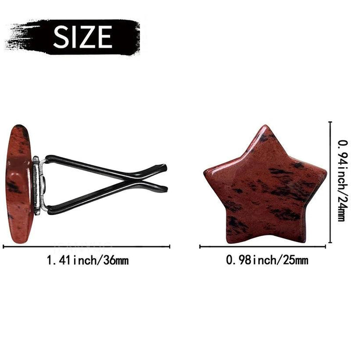 3Pcs/Set Crystal Moon Star Love Car Air Outlet Decoration Clip, featuring a reddish-brown star-shaped replica crystal.