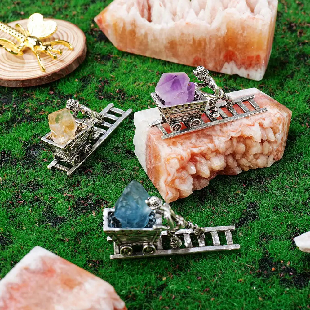 Crystal Orbit Miner Specimen — 4 Varieties-Novelty-Ali-Fluorite-1pc-Crystal Destiny