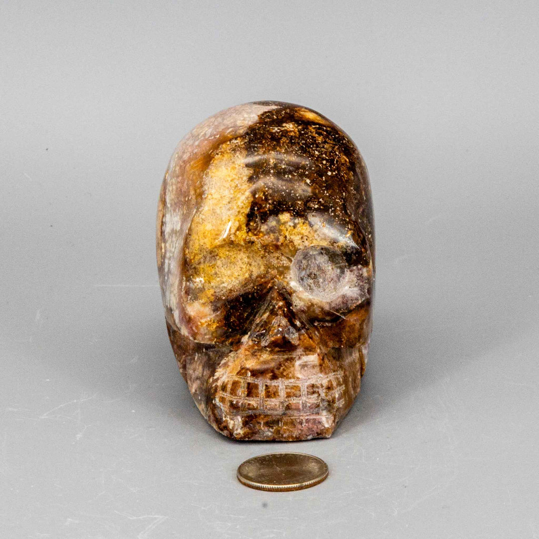 Crystal Skulls - Agate - Rose Quartz - Anhydrite-Skulls-Crystal Destiny-688G - 3.00"H x 3.75"L x 2.25"W - Agate-Crystal Destiny