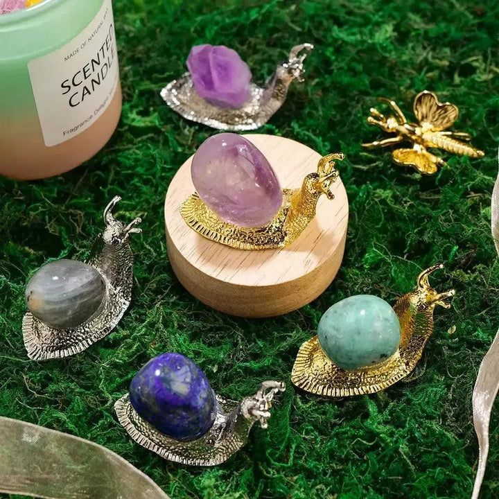 Crystal Snail Carving in 5 Stones