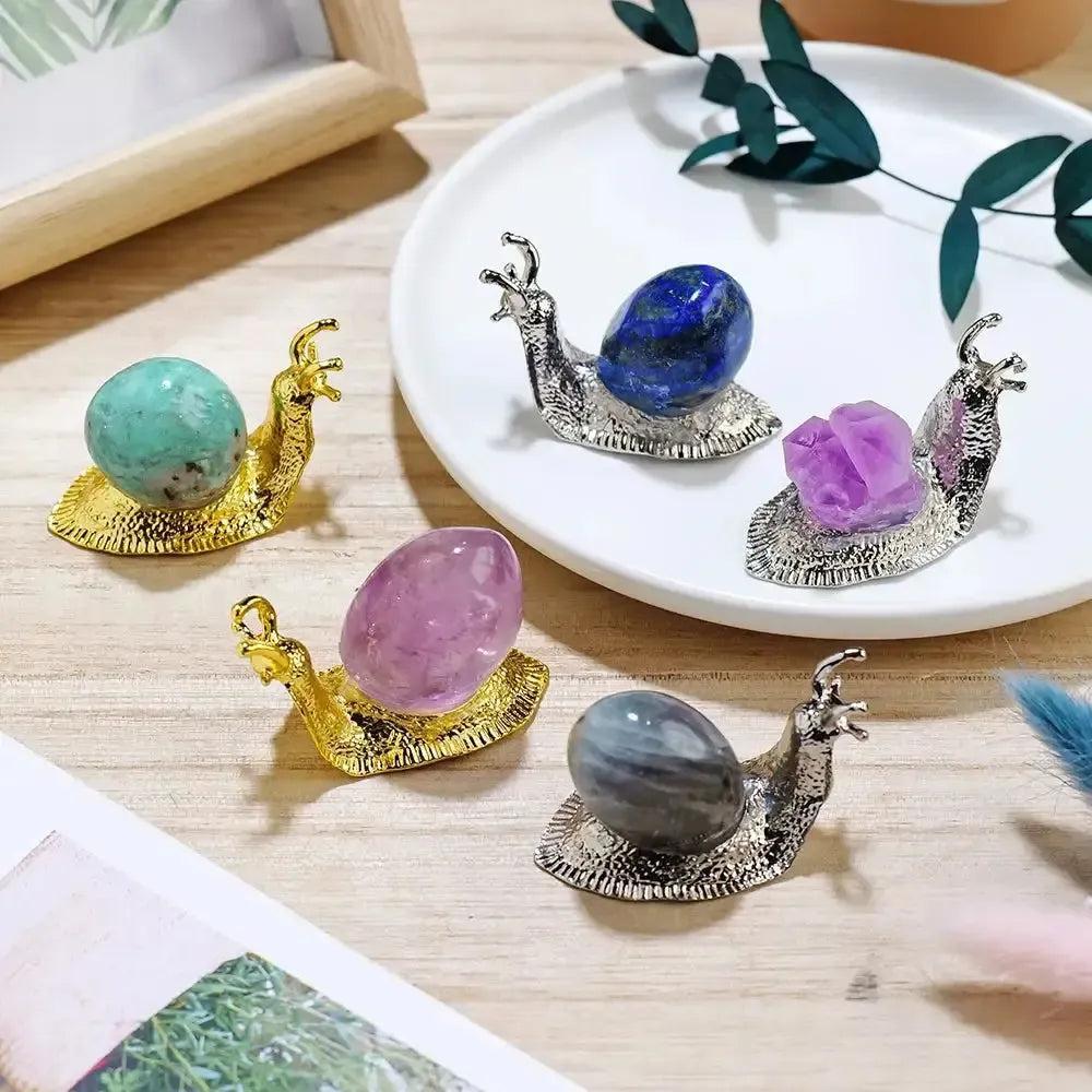 Crystal Snail Carving in 5 Stones