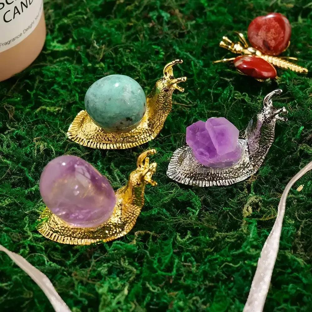 Crystal Snail Carving in 5 Stones
